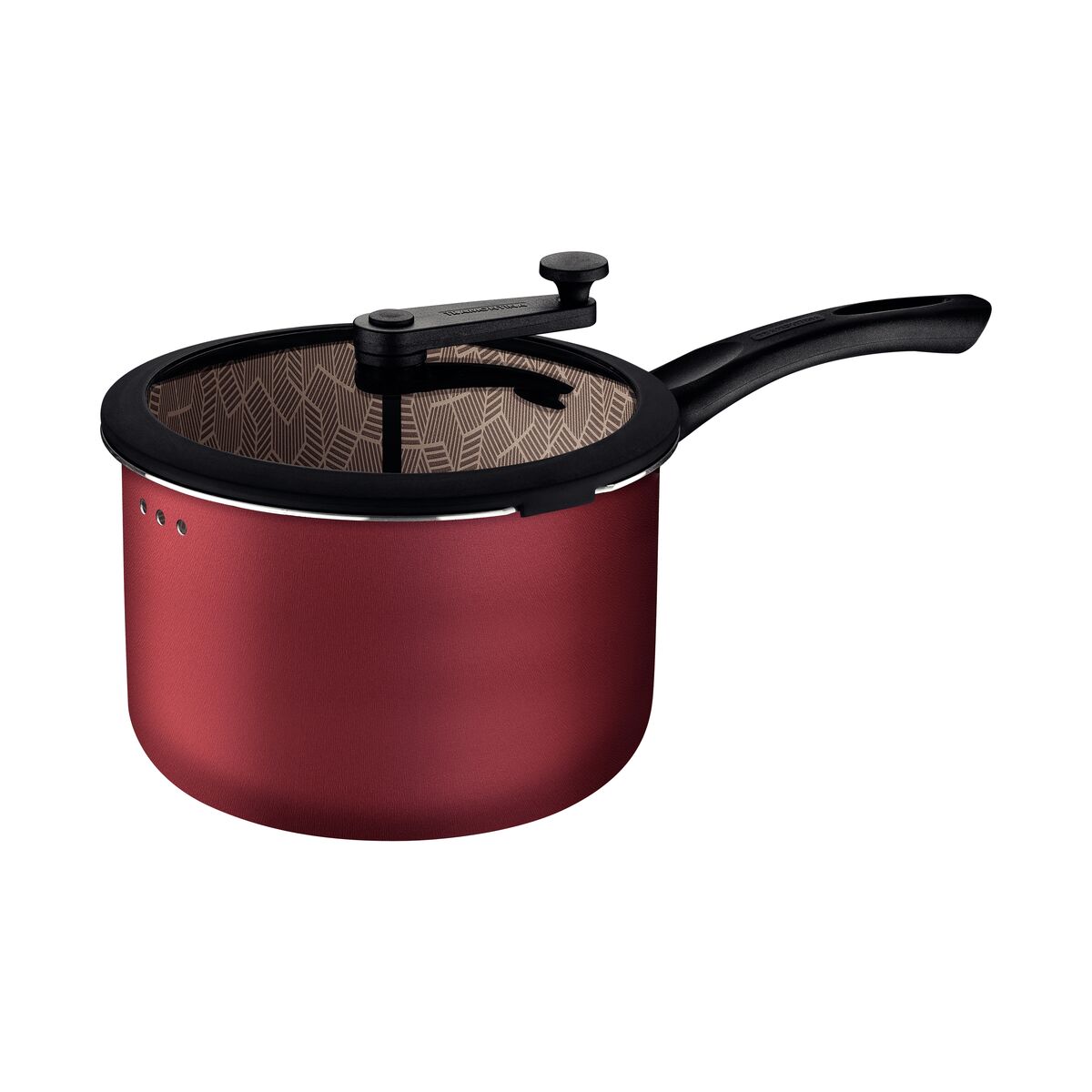 Pipoqueira Tramontina Paris em Alumínio com Revestimento Interno e Externo em Antiaderente Starflon Max Vermelho com Tampa de Vidro 22 cm 4,8 L - Edição Especial